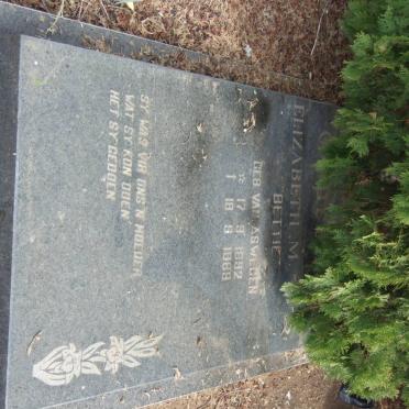OPPERMAN Elizabeth M.H.S. nee VAN ASWEGEN 1892-1989       