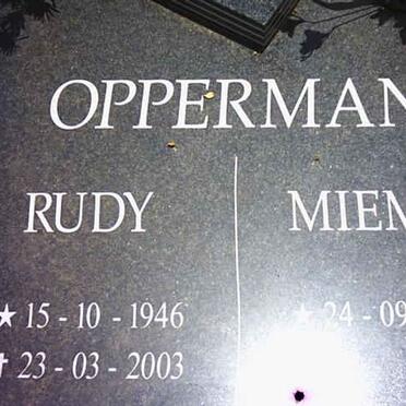 OPPERMAN Rudy 1946-2003 &amp; Miemie VAN VUUREN 1948-