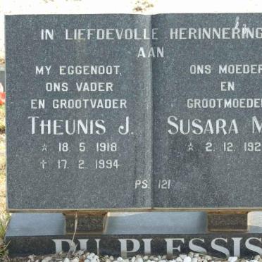 PLESSIS Theunis J., du 1918-1994 &amp; Susara M.C. 1927-