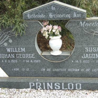 PRINSLOO Willem Johan George 1928-1989 &amp; Susara Jacomina 1933-1997
