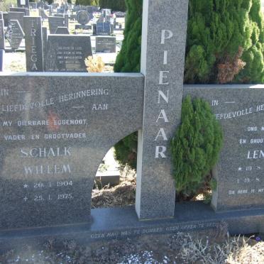 PIENAAR Schalk Willem 1904-1975 &amp; Lenie 1909-1979