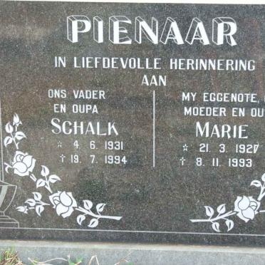 PIENAAR Schalk 1931-1994 &amp; Marie 1927-1993