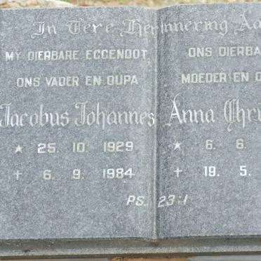 PIETERS Jacobus Johannes 1929-1984 &amp; Anna Christina 1928-2011 
