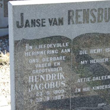 RENSBURG Hendrik Jacobus, Janse van 1909-1987