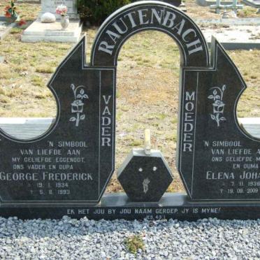 RAUTENBACH George Frederick 1934-1993 &amp; Elena Johanna 1936-2009