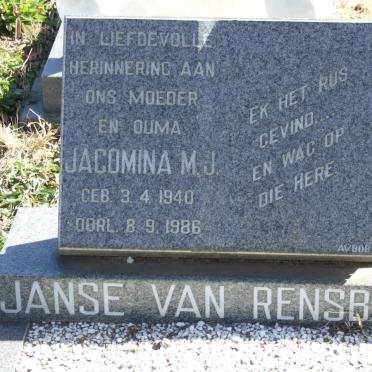 RENSBURG Jacomina M.J., Janse van 1940-1986