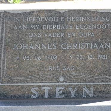 STEYN Johannes Christiaan 1908-1981