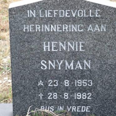 SNYMAN Hennie 1953-1982