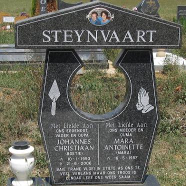STEYNVAART Johannes Christiaan 1953-2006 &amp; Mara Antoinette 1957-
