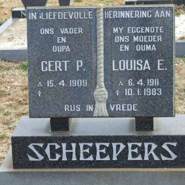 SCHEEPERS Gert P. 1909- &amp; Louisa E. 1911-1983