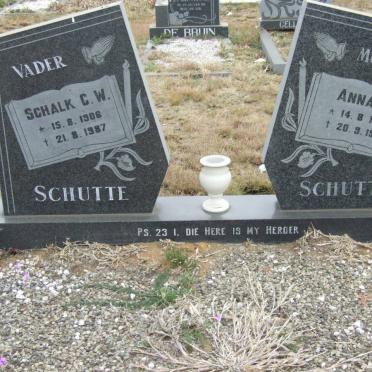 SCHUTTE Schalk G.W. 1906-1987 &amp; Anna F. 1908-1985
