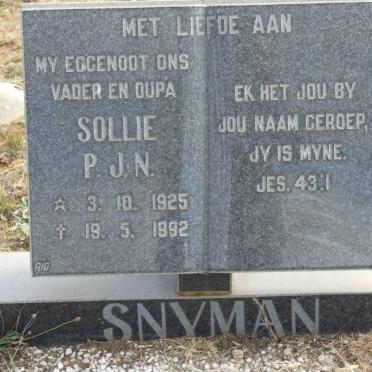 SNYMAN P.J.N. 1925-1992