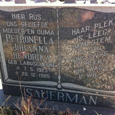 SAUERMAN Petronella Johanna Hendrika nee LABUSCHAGNE 1923-1985