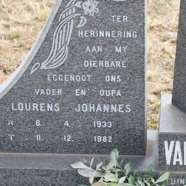 TONDER Lourens Johannes, van 1933-1982