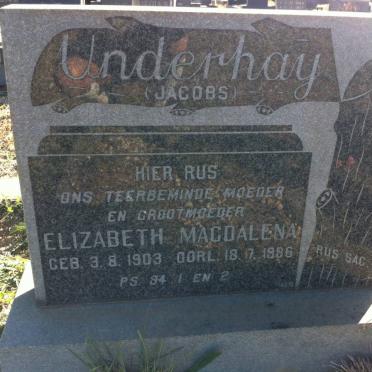 UNDERHAY Elizabeth Magdalena 1903-1986