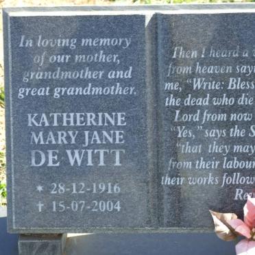 WITT Katherine Mary Jane, de 1916-2004