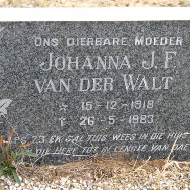 WALT Johanna J.F., van der 1918-1983