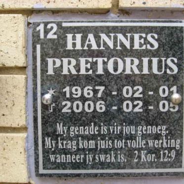 PRETORIUS Hannes 1967-2006