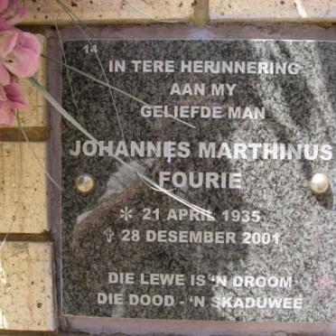 FOURIE Johannes Marthinus 1935-2001