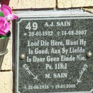 SAIN A.J. 1932-2007 :: SAIN M. 1916-2008