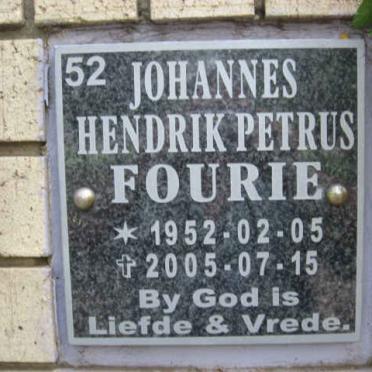 FOURIE Johannes Hendrik Petrus 1952-2005