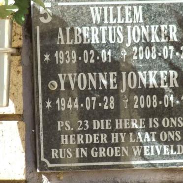 JONKER Willem Albertus 1939-2008 &amp; Yvonne 1944-2008