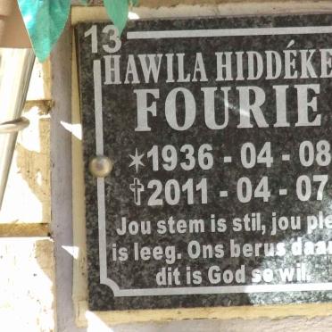 FOURIE Hawila Hiddékel 1936-2011