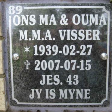 VISSER M.M.A. 1939-2007