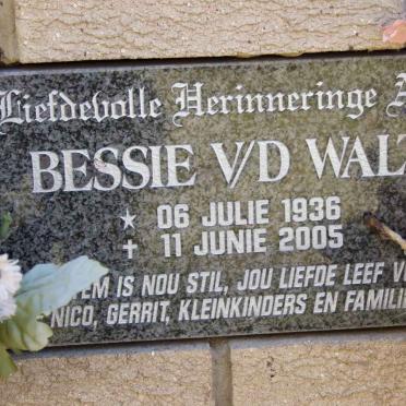 WALT Bessie , v.d. 1936-2005