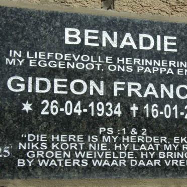 BENADIE Gideon Francois 1934-2012