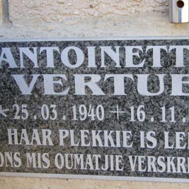 VERTUE Antoinette 1940-2008