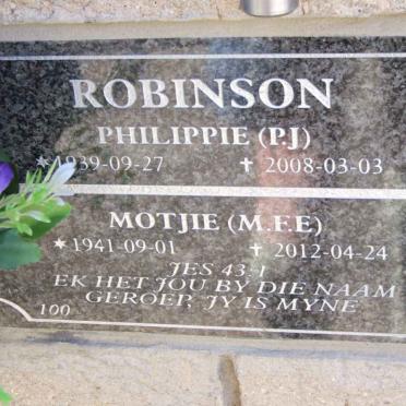 ROBINSON P.J. 1939-2008 &amp; M.E.E. 1941-2012