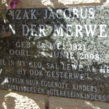 MERWE Izak Jacobus, van der 1921-2008
