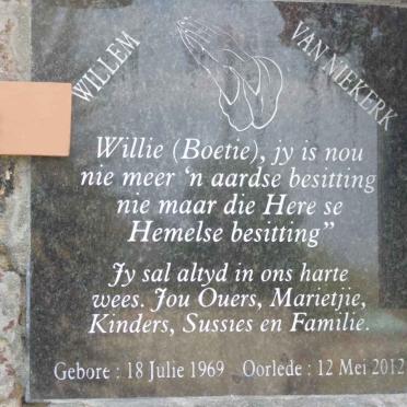 NIEKERK Willem, van 1969-2012