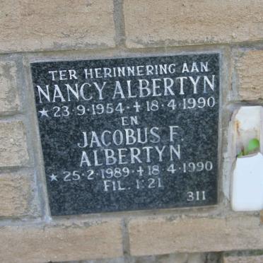 ALBERTYN Nancy 1954-1990 :: ALBERTYN Jacobus F. 1989-1990