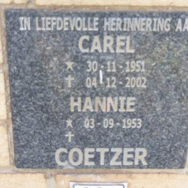 COETZER Carel 1951-2002 &amp; Hannie 1953-