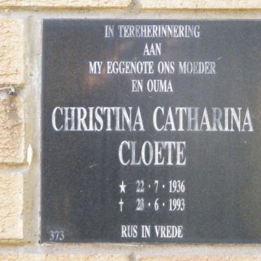 CLOETE Christina Catharina 1936-1993