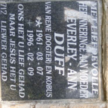 DUFF Everley-Ann 1961-1996