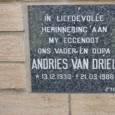 DRIEL Andries, van 1930-1988