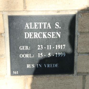 DERCKSEN Aletta S. 1917-1999