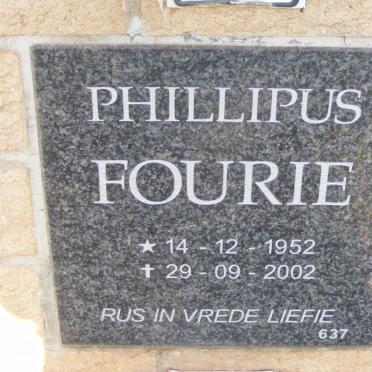 FOURIE Phillipus 1952-2002