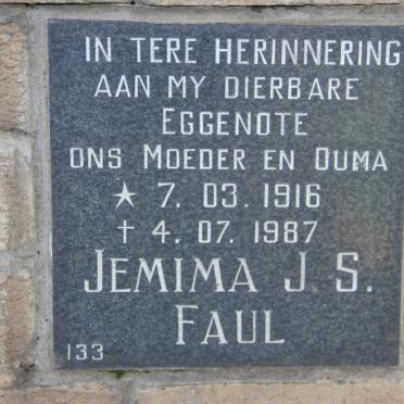 FAUL Jemima J.S. 1916-1987