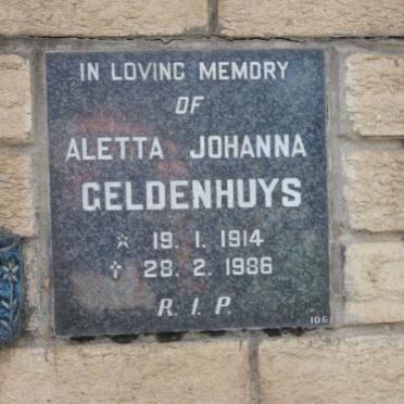 GELDENHUYS Aletta Johanna 1914-1986