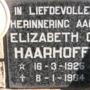 HAARHOFF Elizabeth C. 1926-1984