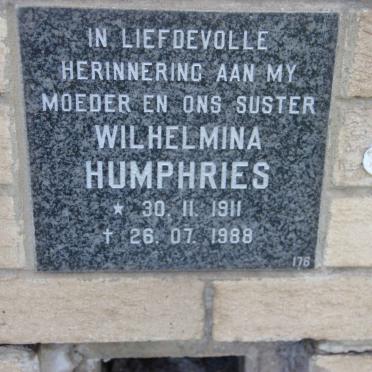 HUMPHRIES Wilhelmina 1911-1988
