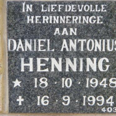 HENNING Daniel Antonius 1948-1994
