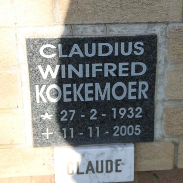 KOEKEMOER Claudius Winifred 1932-2005
