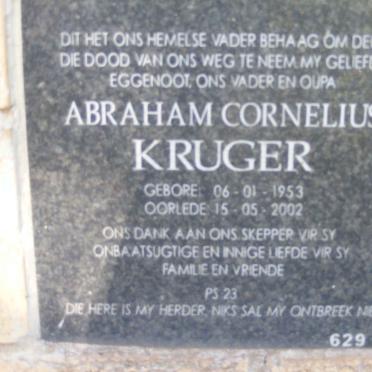 KRUGER Abraham Cornelius 1953-2002