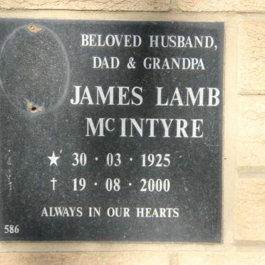 McINTYRE James Lamb 1925-2000