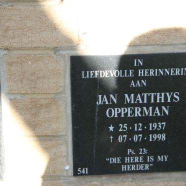 OPPERMAN Jan Matthys 1937-1998